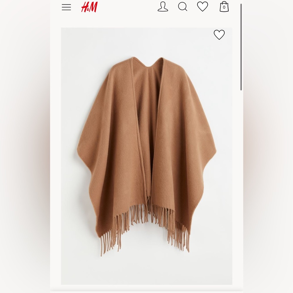 H&M Fringed-Trimmed Poncho